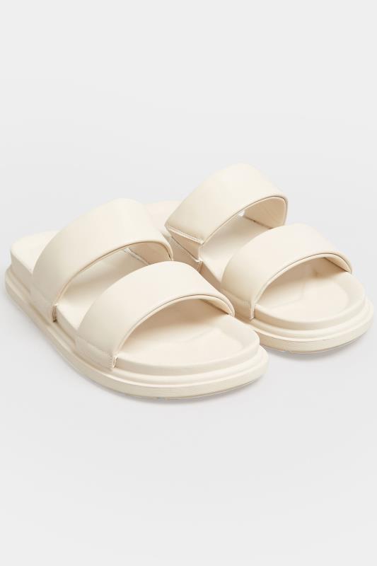 Plus Size  LIMITED COLLECTION White Two Strap Sandals In Extra Wide EEE Fit