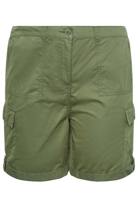 YOURS Plus Size Khaki Green Cargo Chino Shorts | Yours Clothing 6