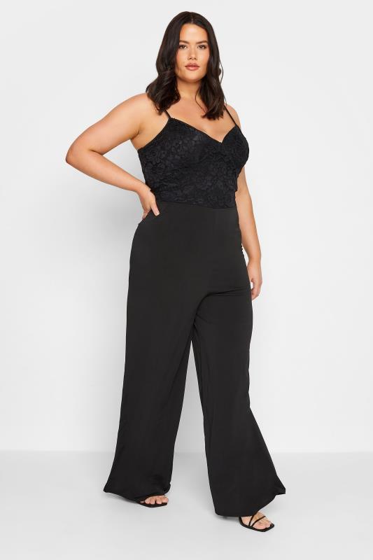 LTS Tall Women's Black Lace Cami Jumpsuit | Long Tall Sally 2