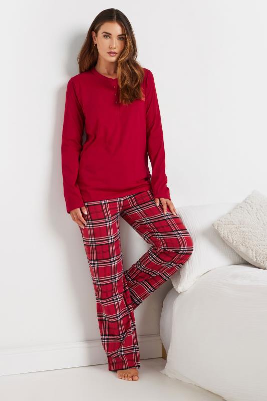 LTS Tall Red Woven Check Pyjama Bottoms | Long Tall Sally 3