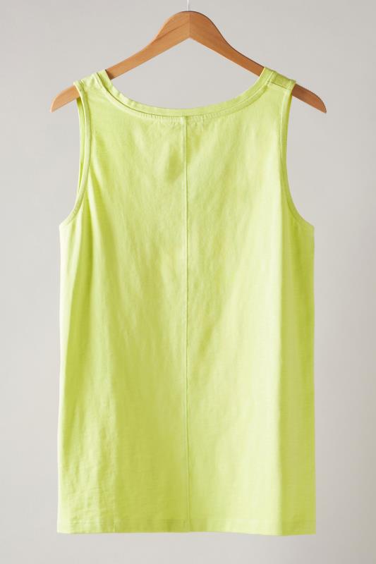 EVANS Plus Size Chartreuse Green Cotton Vest Top | Evans 6