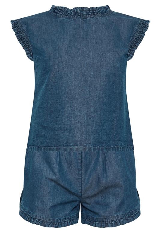 PixieGirl Petite Women's Set Blue Frill Denim Vest & Shorts | PixieGirl 9