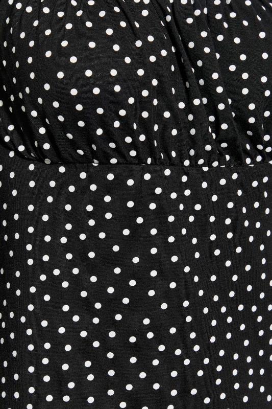 Petite Black Polka Dot Square Neck Top | PixieGirl 5