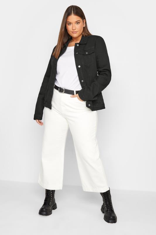 Tall Women's LTS Black Button Through Denim Jacket | Long Tall Sally 3