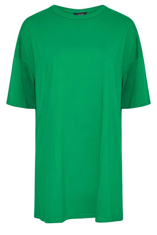 Plus Size Green Oversized Tunic T-Shirt Dress | Yours Clothing 6