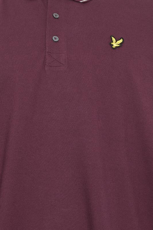 LYLE & SCOTT Big & Tall Burgundy Red Tipped Polo Shirt | BadRhino 4