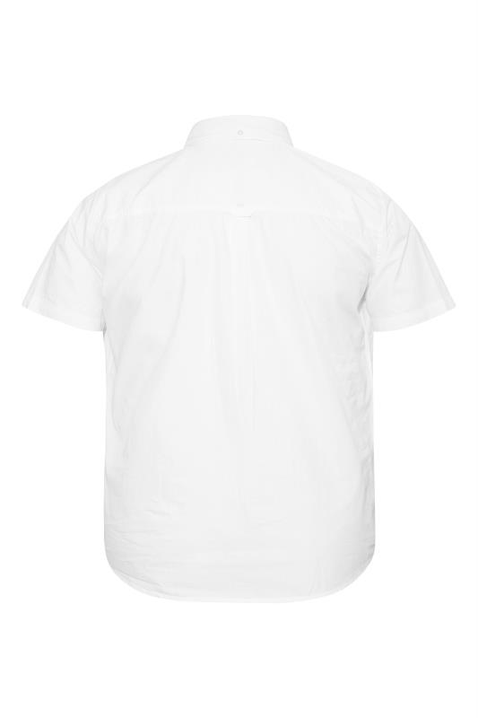 BadRhino Big & Tall White Cotton Poplin Short Sleeve Shirt 4