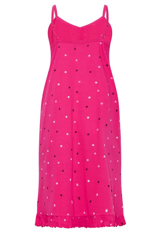 YOURS Plus Size Pink Retro Daisy Print Cotton Chemise | Yours Clothing 6
