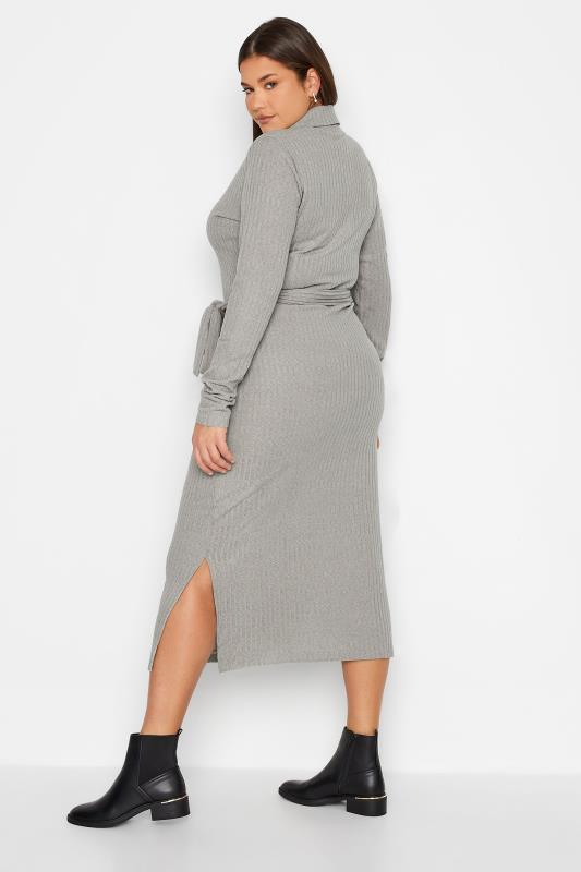 LTS Tall Women's Grey Belted Knitted Dress | Long Tall Sally 3
