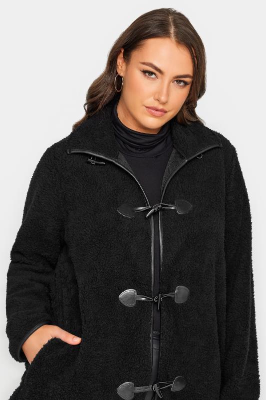 YOURS LUXURY Plus Size Black Faux Fur Toggle Jacket | Yours Clothing 4