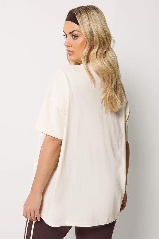 YOURS ACTIVE Plus Size Cream 'Wellness Studio' T-Shirt | Yours Clothing 4
