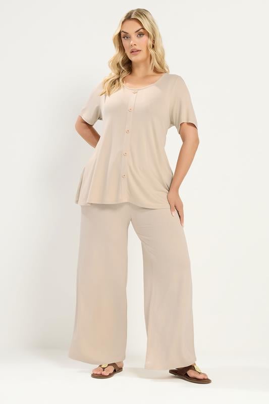  YOURS Curve Natural Brown Soft Touch Trousers