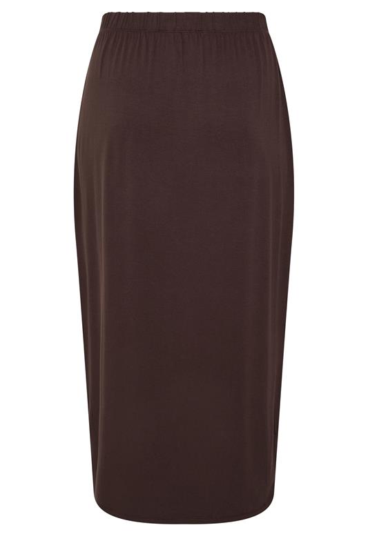 YOURS Plus Size Chocolate Brown Maxi Tube Skirt | Yours Clothing 5