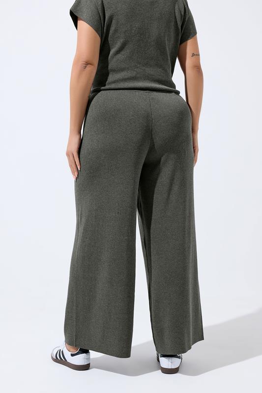 LIMITED COLLECTION Plus Size Grey Knitted Trousers | Yours Clothing 4