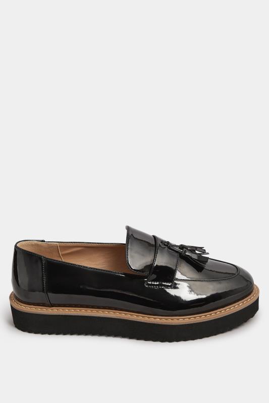 Black Patent Tassel Loafers In Extra Wide EEE Fit | Yours Clothing 3