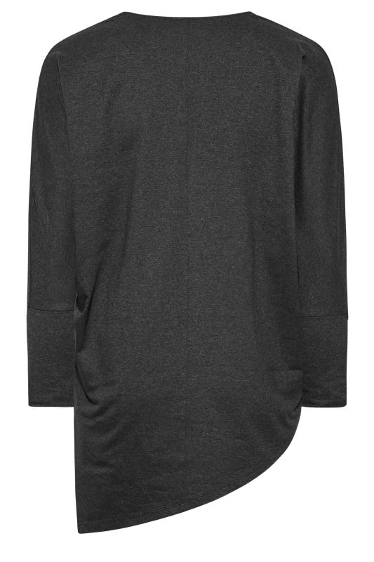 Plus Size Charcoal Grey Asymmetric Hem Zip Front Cardigan | Yours Clothing  8