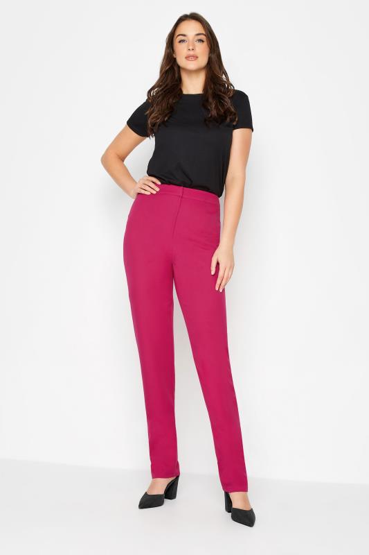LTS Tall Women's Dark Pink Scuba Crepe Slim Leg Trousers | Long Tall Sally  2