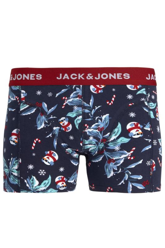 JACK & JONES Big & Tall 3 PACK Navy Blue Snowman Print Boxers | BadRhino 2