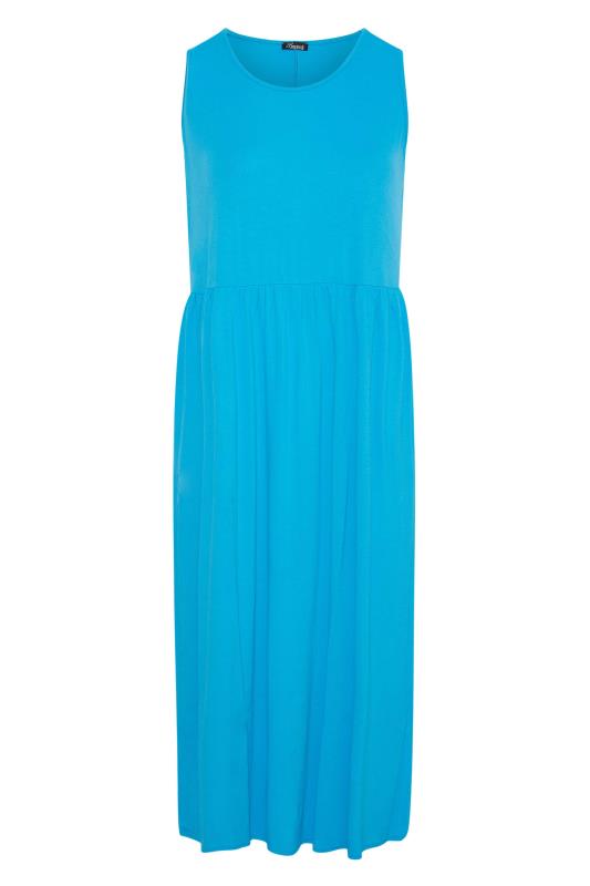 LIMITED COLLECTION Curve Turquoise Blue Sleeveless Pocket Maxi Dress 6