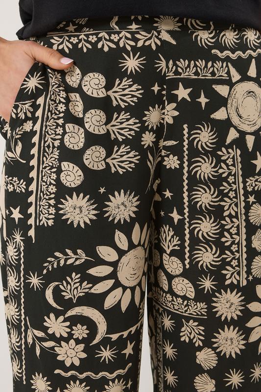 LTS Tall Women's Black Tropical Print Wide Leg Trousers | Long Tall Sally 4