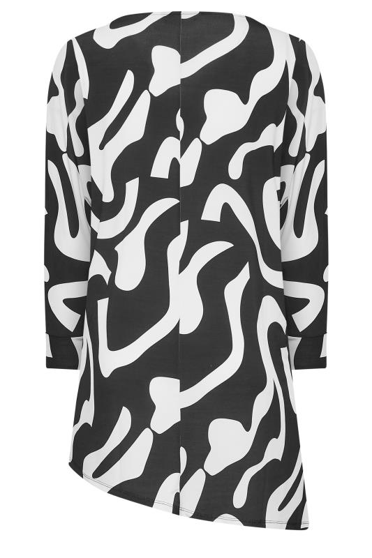YOURS Plus Size Black & White Abstract Print Tunic Top | Yours Clothing 7