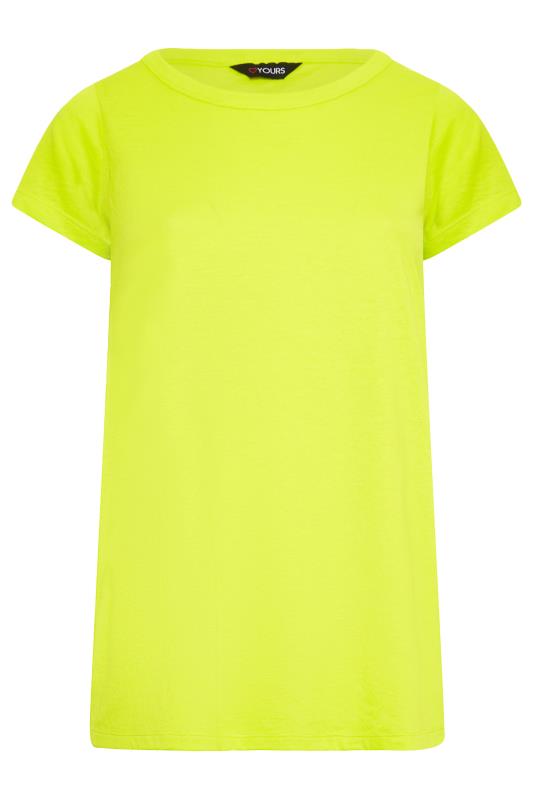 YOURS Curve Plus Size Lime Green Essential T-Shirt | Yours Clothing  5