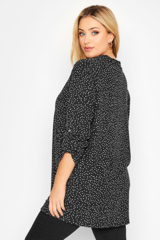 Plus Size Charcoal Grey Spot Print Ribbed Cardigan | Yours Clothing  3