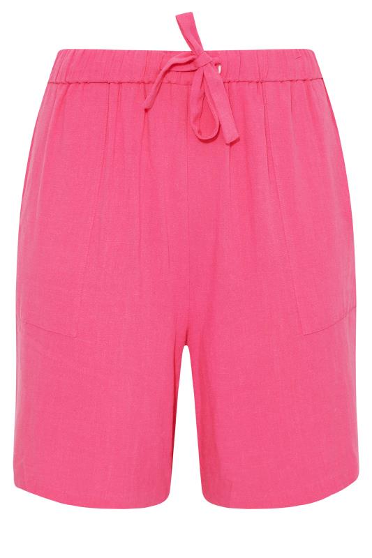 Curve Hot Pink Linen Shorts_Z.jpg