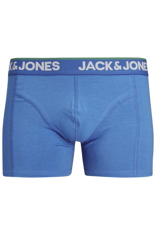 JACK & JONES Big & Tall 3 PACK Blue & Green Skull Print Trunks | BadRhino 9