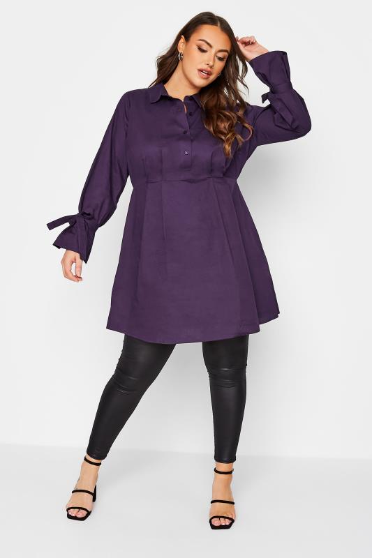 LIMITED COLLECTION Plus Size Purple Tunic Shirt Dress | Yours Clothing 5