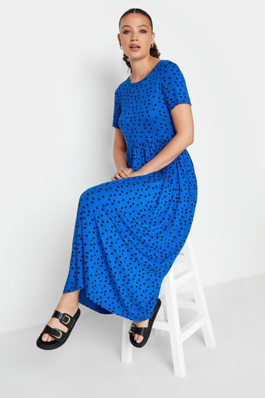 LTS Tall Cobalt Blue Polka Dot Maxi Dress | Long Tall Sally  2