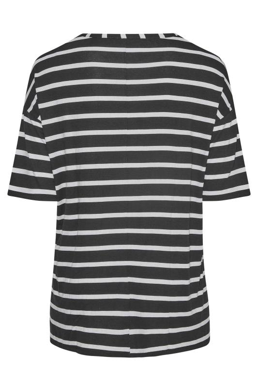 Curve Black Stripe Oversized T-Shirt 7