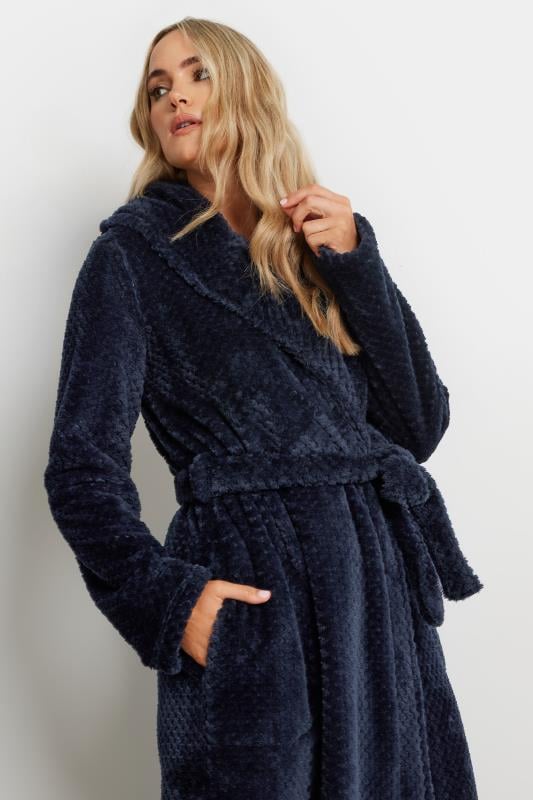 LTS Tall Navy Blue Waffle Maxi Dressing Gown | Long Tall Sally 4