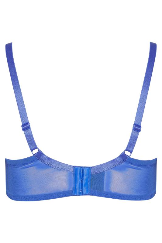 Blue Embroidered Stripe Balcony Bra - Available In Sizes 38DD - 48G 5