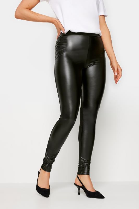 LTS Tall Womens Black High Waist Faux Leather Leggings | Long Tall Sally  1