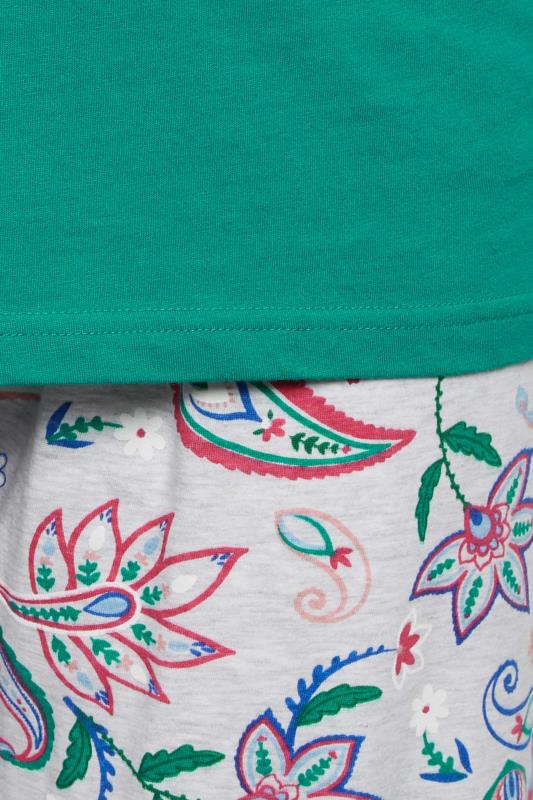 YOURS Plus Size Green Paisley Print Wide Leg Pyjama Set | Yours Clothing 5