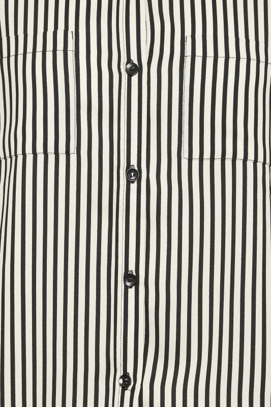YOURS PETITE Plus Size Black & Cream Stripe Shirt | Yours Clothing 5