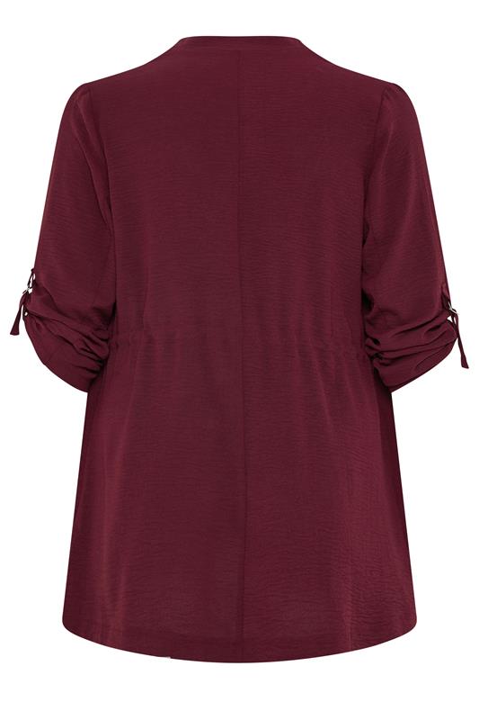 EVANS Plus Size Berry Red Lightweight Waterfall Jacket | Evans 6