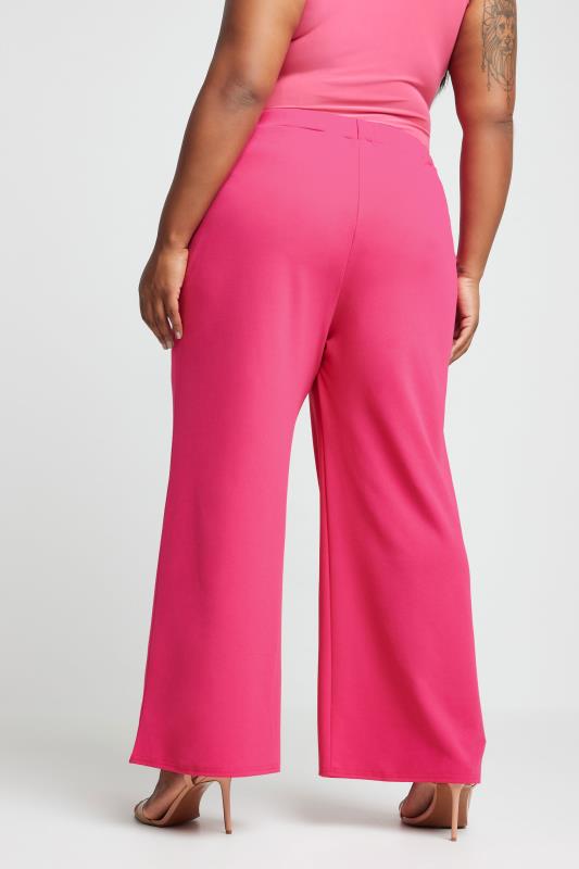 LIMITED COLLECTION Plus Size Pink Wide Leg Trousers | Yours Clothing 3