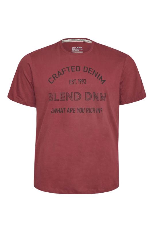 BLEND Big & Tall Burgundy Red 'Crafted' Print T-Shirt 2
