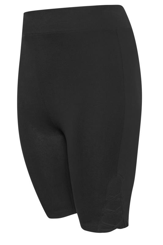 YOURS Plus Size Black Cut Out Cycling Shorts | Yours Clothing 6