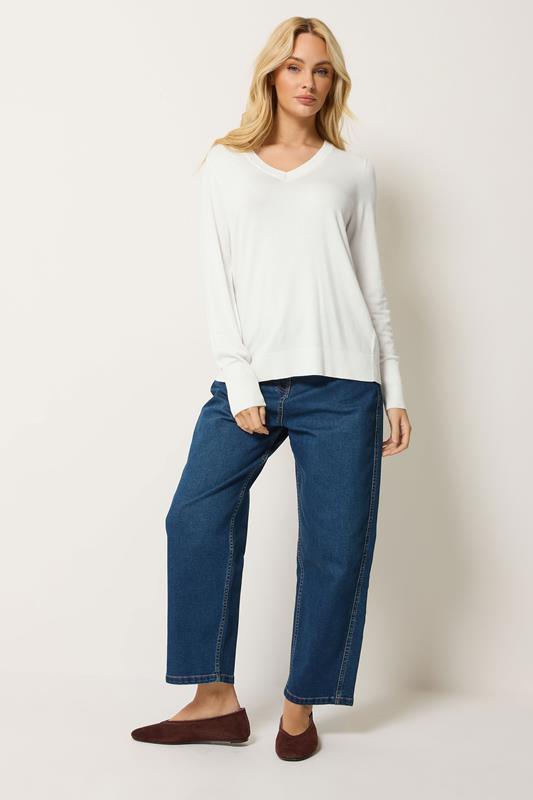 M&Co Ivory White V-Neck Jumper | M&Co 1