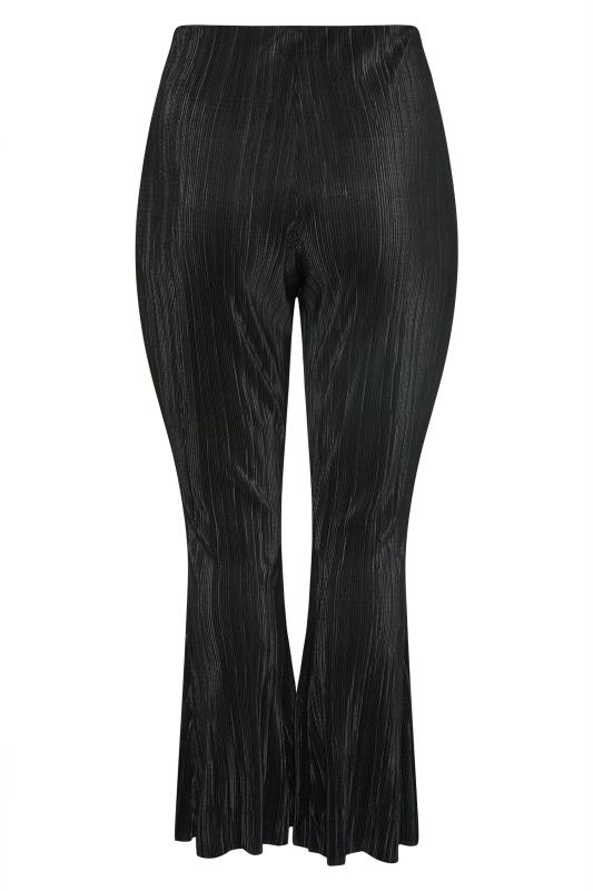 LIMITED COLLECTION Curve Black Plisse Kick Flare Trousers_Y.jpg