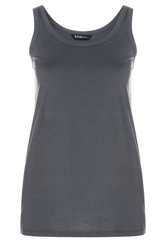 YOURS Plus Size Charcoal Grey Core Vest Top | Yours Clothing 5