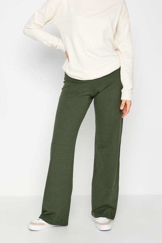  Grande Taille LTS Tall Khaki Green Wide Leg Jersey Yoga Pants