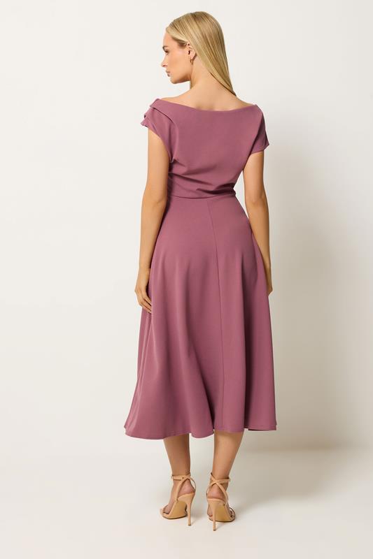STAR Mauve Purple Off Shoulder Fit and Flare Dress | StarByJM 4