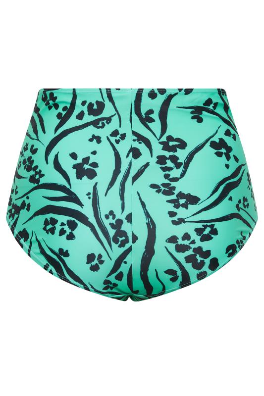 YOURS Curve Turquoise Green Animal Print Bikini Bottoms | Yours Clothing  7