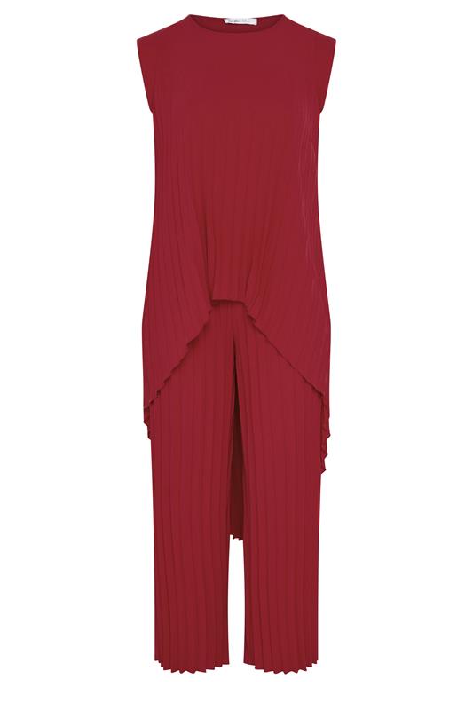 YOURS LONDON Plus Size Red Pleated Set | Yours Clothing 6