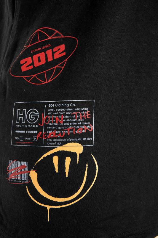 304 CLOTHING Big & Tall Black Retro Graphic Barcode T-Shirt 5