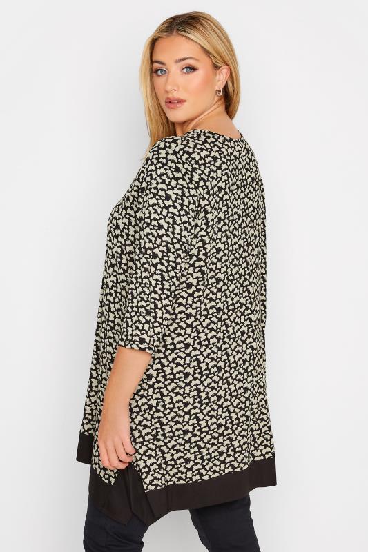 Plus Size Black Butterfly Print Tunic Top | Yours Clothing 3